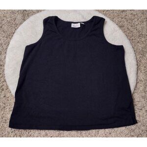 D & Co Essentials Womens Plain Black Tank Top Sleeveless Layering Shirt XL 1X